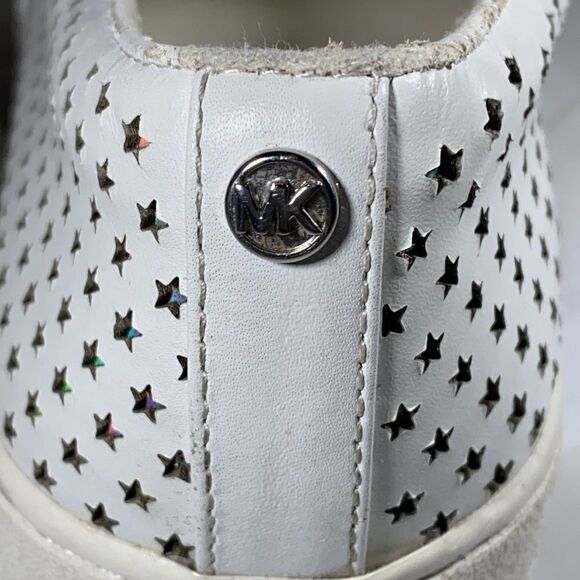 Michael Kors White Leather Stars Sneakers Sz 8 (38.5) - Picture 9 of 11